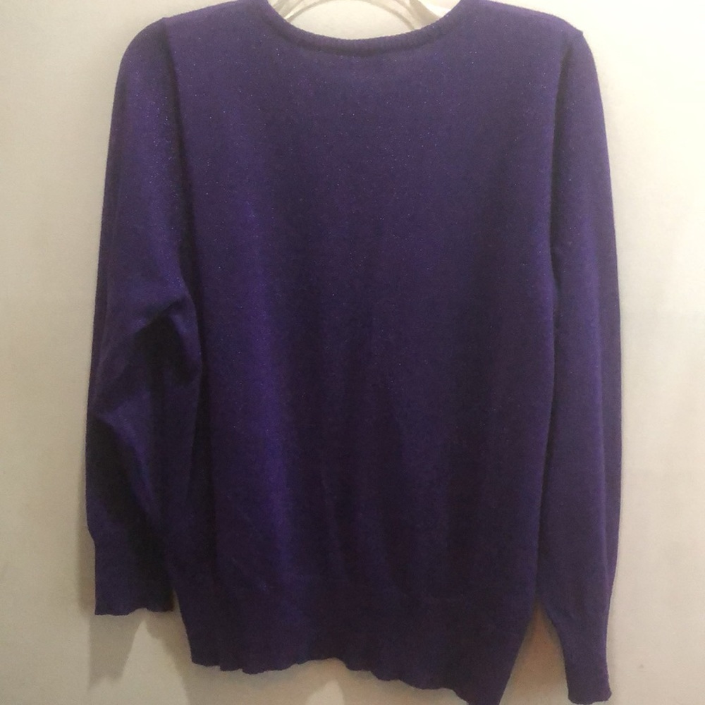 PRETTY! METALLIC THREAD PURPLE CARDIGAN - Picture 8 of 9